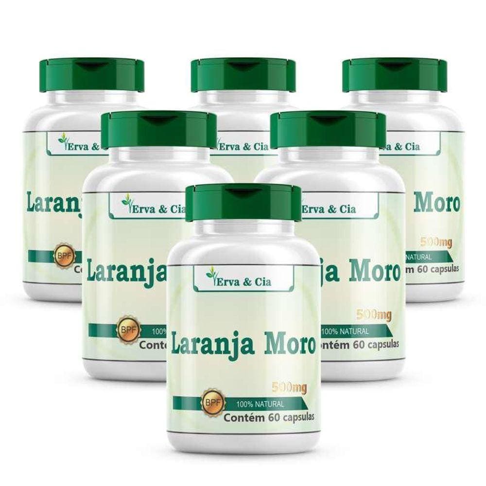 Kit 6 Potes Laranja Moro Citrus Sinensis 360 Cáps 500Mg