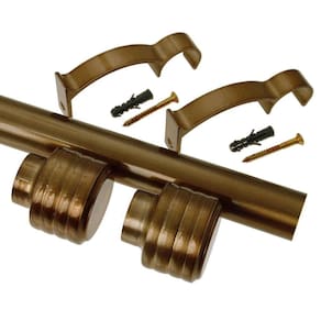 Kit Varão de Cortina Madrid 19mm 3,00m Glacial Repuxada Couselo Ouro Velho Plus