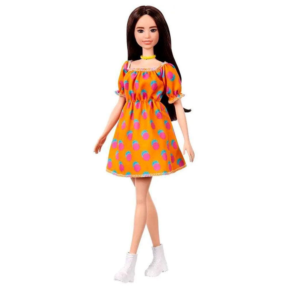 Boneca Barbie Fashionista Morena De Vestido Bolsa 157 Mattel em