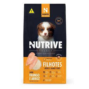 Ração Cães Nutrive Select Filhotes Médio e Grande Frango e Arroz 15kg