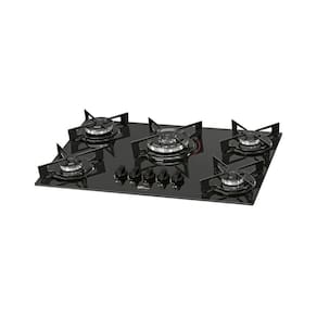 Fogão Cooktop Fischer 5Q TC Fit Line Gás Mesa Vidro Preto