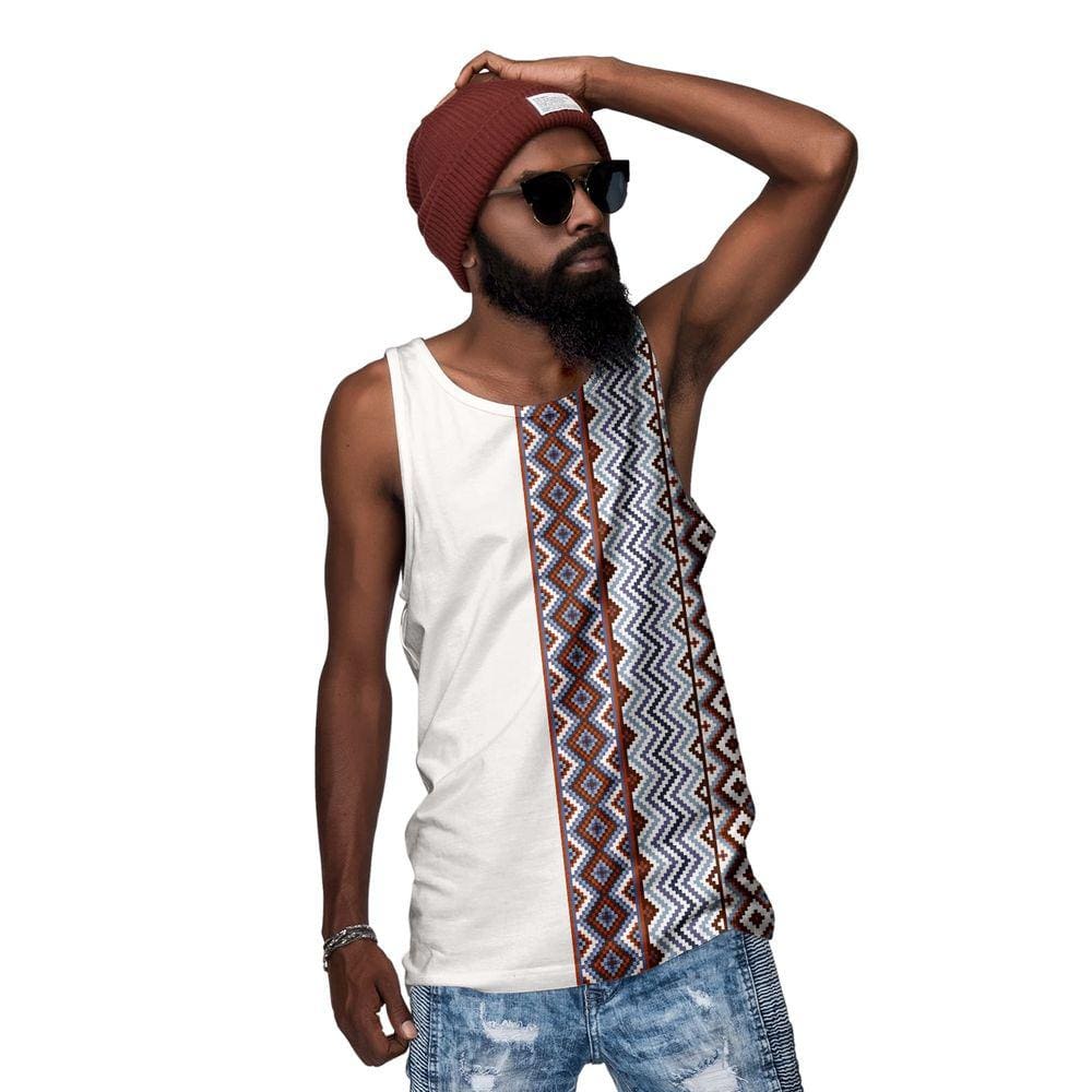 Camiseta Regata White Estampa Geometrica Di Nuevo