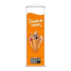Banner Sorvete de Cascão Sorveteria Preço Lona 100x30cm