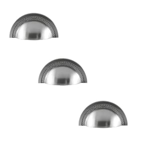 Kit 3 Puxador Shell 64 Mm Zen Cromo Escovado Verniz Zp4318.2