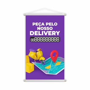 Banner Peça Pelo Nosso Delivery Entregas Contato Grande