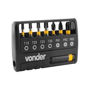 Ponteira De Impacto Bits 1/4" 25MM 9Pçs - Vonder