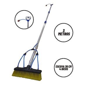 Vassoura Para Limpeza Placa Solar Profissional Cabo 3 Metros