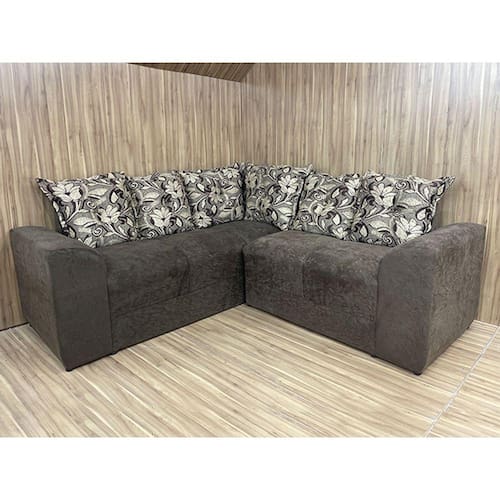 Sofá Canto Marrom com Floral 603/425 Belo Menor preço em Sofá Canto Marrom com Floral 603/425 Belo