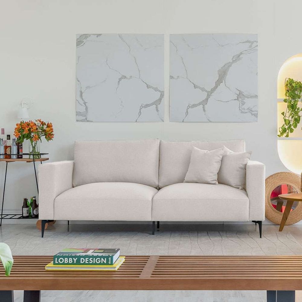 sofá na caixa ubbe linho cru 170 cm