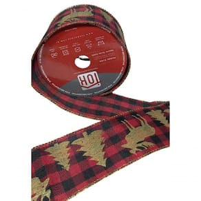 Fita Decorativa Xadrez Vermelho Com Preto Com Estampa Natalina