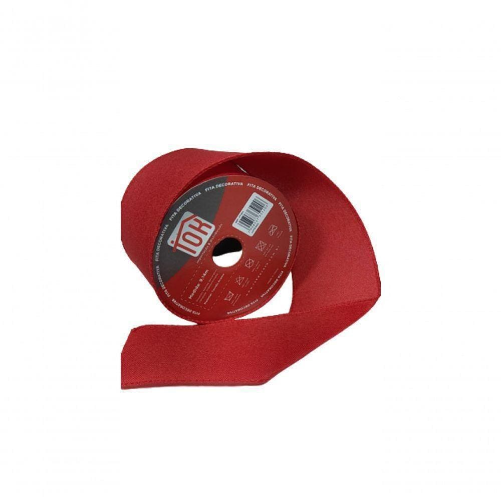 Fita Decorativa Vermelha Lisa 7Cm