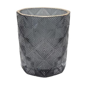 Castiçal decorativo Vidro Preto DED01044PT - Rio de Ouro