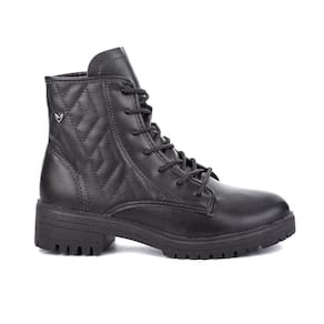 Bota Coturno Feminino Tratorado Salto Bloco Baixo Costuras Geométricas Mississipi Q8471