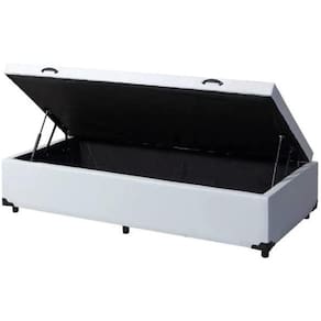 Cama Box Baú Solteiro Sintético Branco