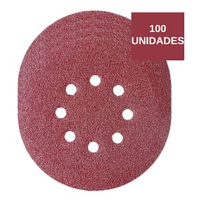 Kit 100 Disco De Lixa Vermelho Ferro 125Mm Grão 60/80 Starfer