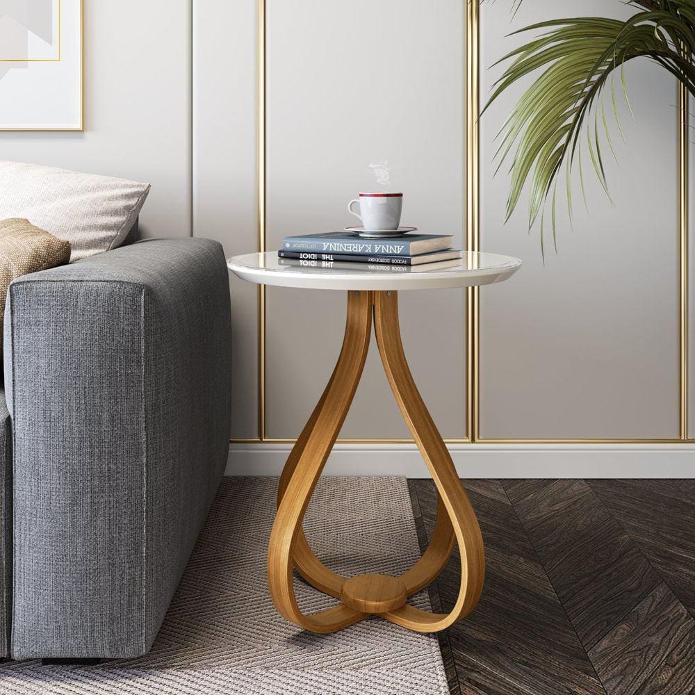 Mesa Lateral 50cm Rubi Branco