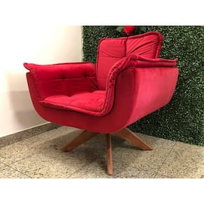 Poltrona Decorativa Giratória 1 Lugar Vermelho 1043 Ana