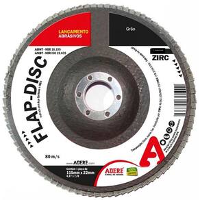 Disco Lixa FLAP Zirconio 115MM Azul Adere DFZ60