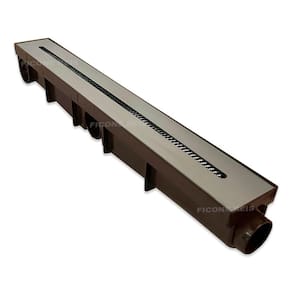 Ralo Linear 6x50 Inox 304 modelo Ciclope Coletor Marrom Com Tela Anti Insetos