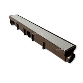 Ralo Linear 6x50 Inox modelo Oculta Coletor Marrom Sequencial Saídas de 40mm