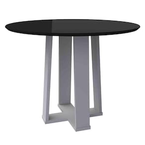 Mesa Isabela 100x100cm - Off White/Preto