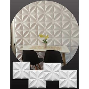 Revestimento Branco Pvc 40 Placas Decoracao De Parede 50Cmx50Cm