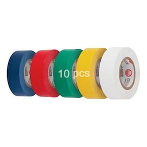 Kit 10 Rolos Fita Isolante Colorida Pvc Antichama Adesiva