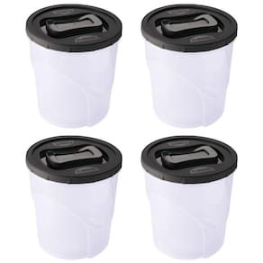 Pote de plástico Clic rosca 7,6 litros com 4 unidades Plasutil ref.13896