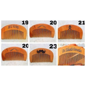 Pente Madeira Barba Bigode E Cabelo Personalizado Sua Logo