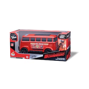 Carro Brinquedo Perua Bombeiro Classic Van +3 Vermelho Orange Toys