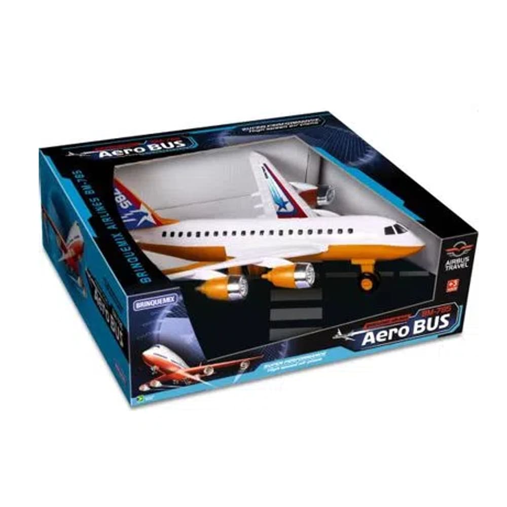 Avião De Brinquedo Aero Bus Laranja Brinquemix 3+