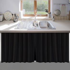 Cortina De Pia Cozinha Preta 100% Pvc Antimofo 138X80