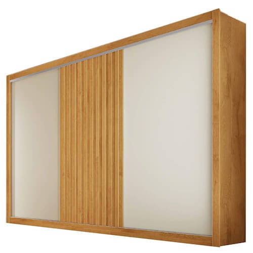 imagem-Guarda Roupa Vitoria Casal 3 Portas 6 Gavetas Flex Europa Peroba Off White