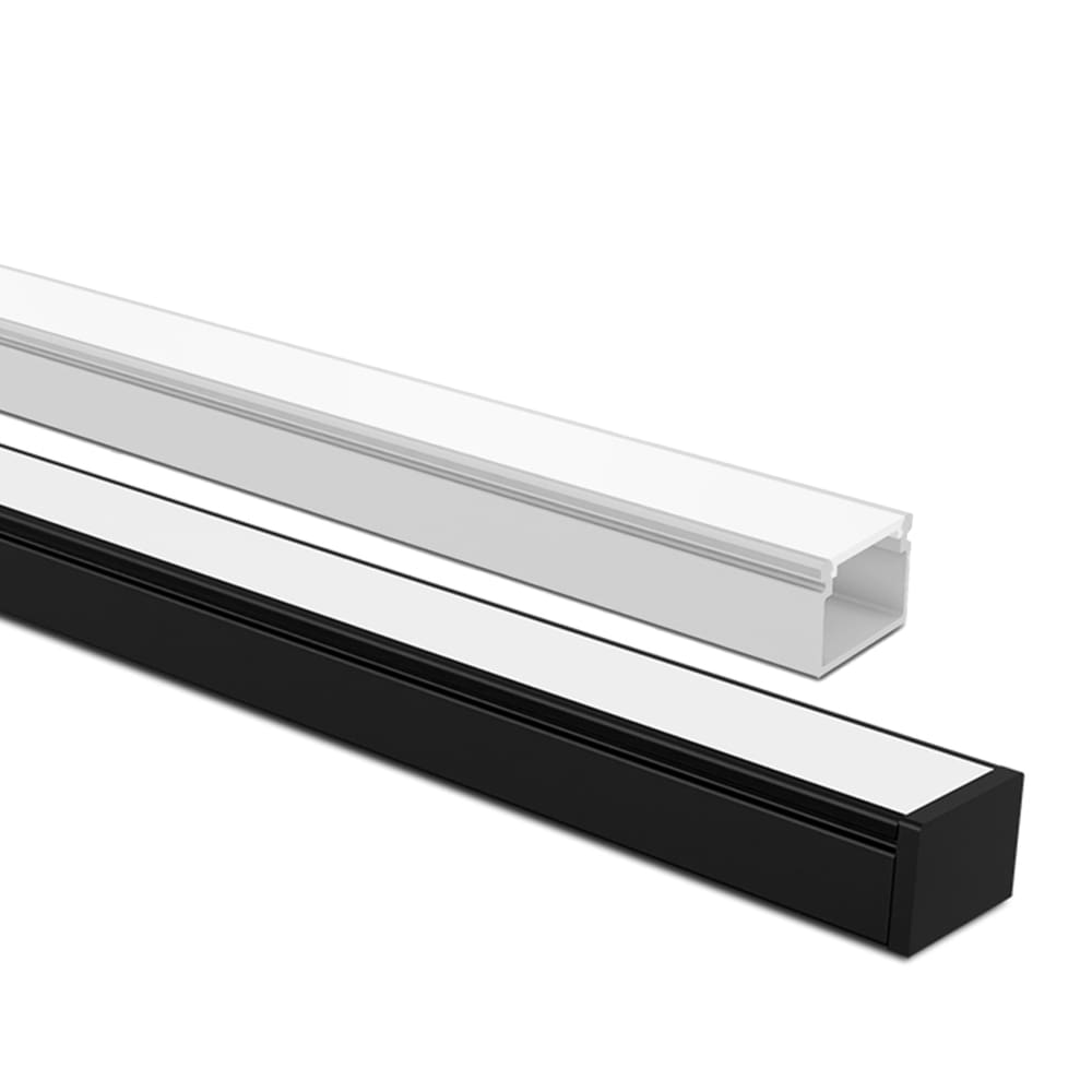 Perfil de Sobrepor Taschibra Para Fita de Led Vertex 20 Com 1,5 Metros Preto