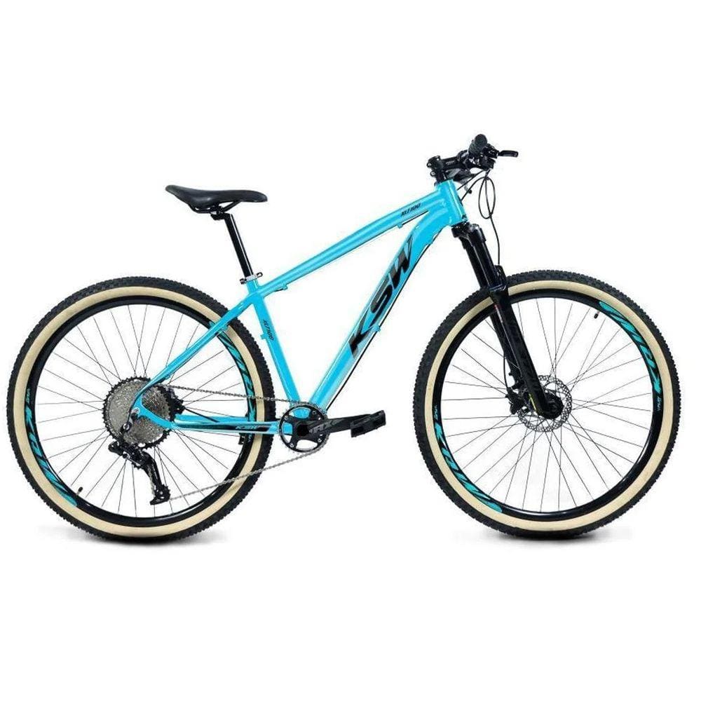 Bicicleta Aro 29 Ksw Xlt 12v Garfo com Trava K7 11/50 Freios Hidráulicos Kit 1x12 - Azul