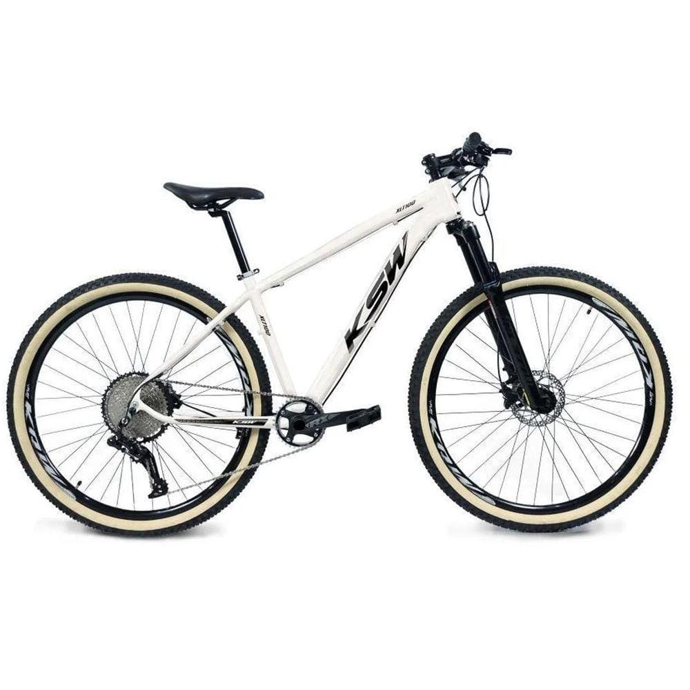 Bicicleta Aro 29 Ksw Xlt 12v Garfo com Trava K7 11/50 Freios Hidráulicos Kit 1x12 - Branco