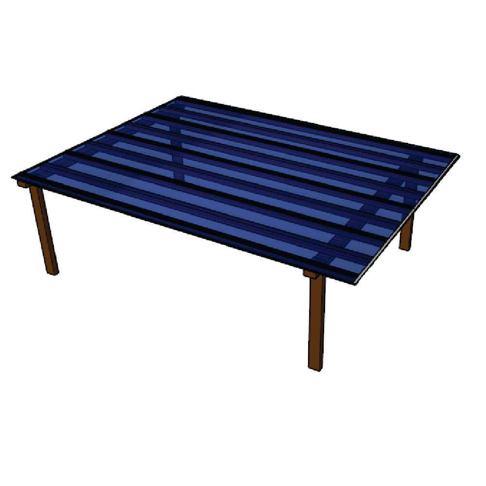 Cobertura Policarbonato Alveolar 4,00m x 6,00m - Azul 4mm