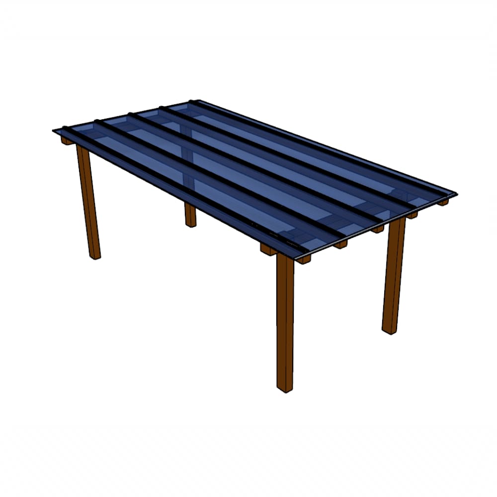 Cobertura Policarbonato Alveolar 2,00m x 6,00m - Azul 4mm