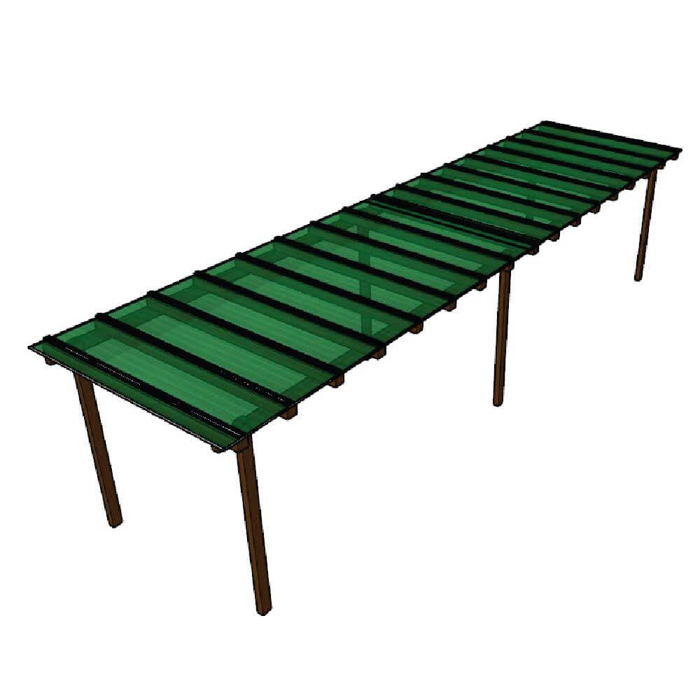 Cobertura Policarbonato Alveolar 8,00m x 3,00m Verde 4mm