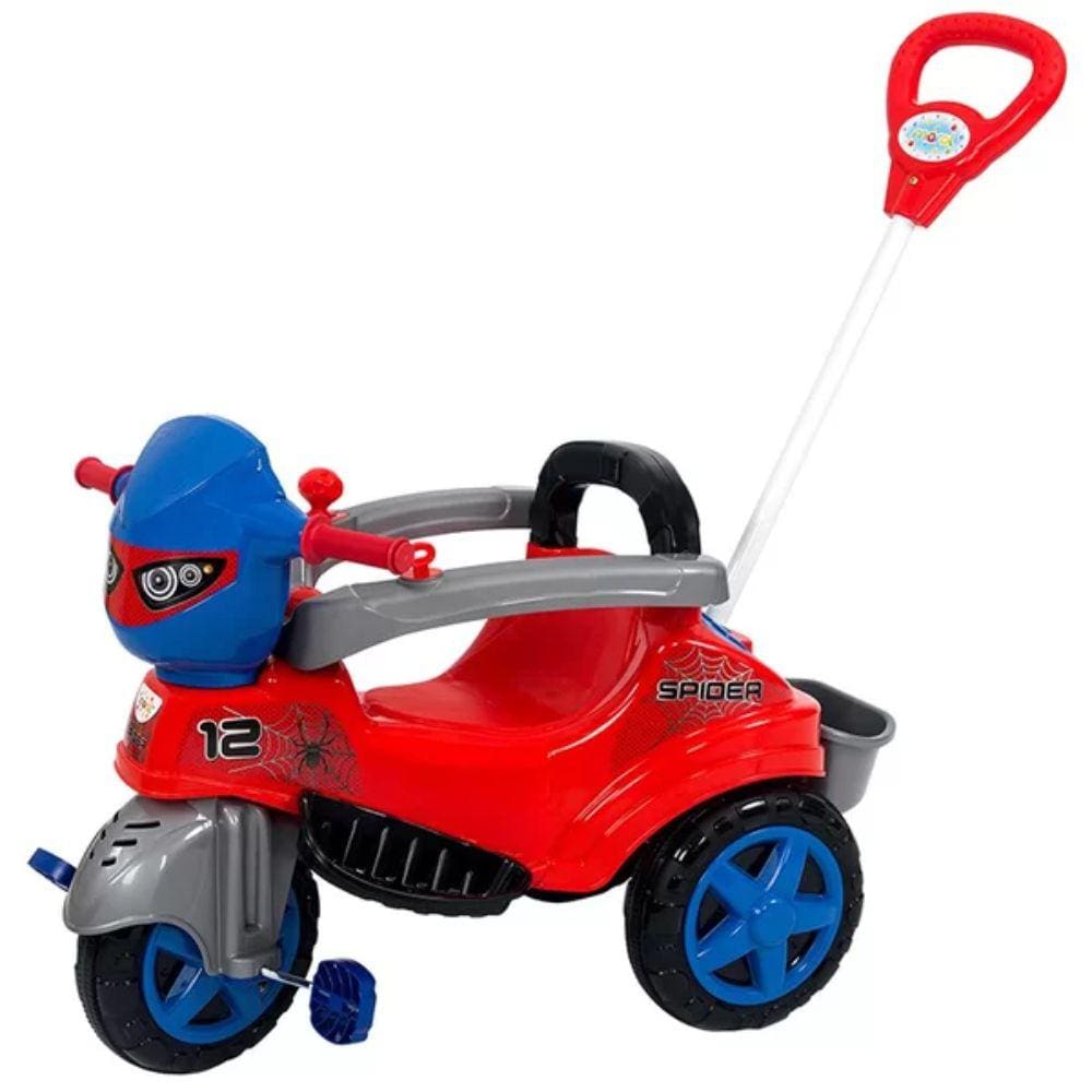 Triciclo Infantil Com Empurrador Motoca Passeio Vermelho