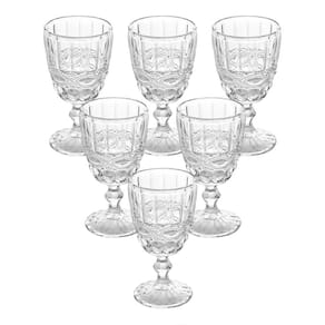 Jogo 6 Taças Vidro 300ml Libélula Transparente Para Drinks Bebidas Vinho