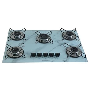 Fogão Cooktop Classic 5 Bocas Ultra Chama Marmorizado Branco