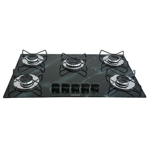 Fogão Cooktop Classic 5 Bocas Ultra Chama Marmorizado Preto