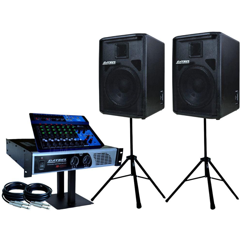 Kit Caixas Som Passiva 12P 500W Tripé Mesa Datrel Potência