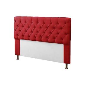 Cabeceira para Cama Box Casal 140cm Sofia c/ Capitonê Corano Vermelho - LM DECOR