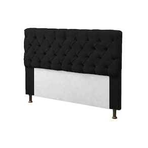 Cabeceira para Cama Box Queen 160cm Sofia c/ Capitonê Corano Preto - LM DECOR