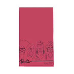 Toalha Felpuda de Banho Estampada Barbie 70 cm x 1,35 m Com