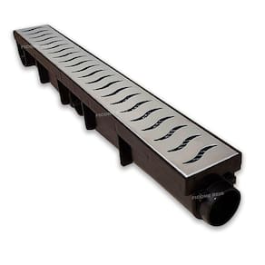 Ralo Linear 6x50 Inox modelo Luxo S com Tela Coletor Marrom Sequencial Saídas de 40mm