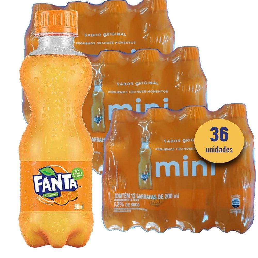 Fanta Laranja Pet 200Ml  36 Unidades