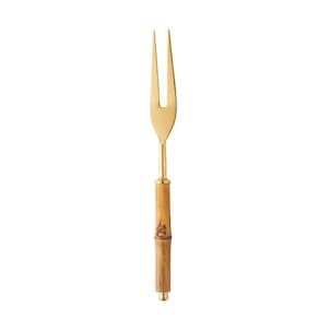 Conjunto de Talheres para Assado Wolff Bambu Dourado de Aço Inox
